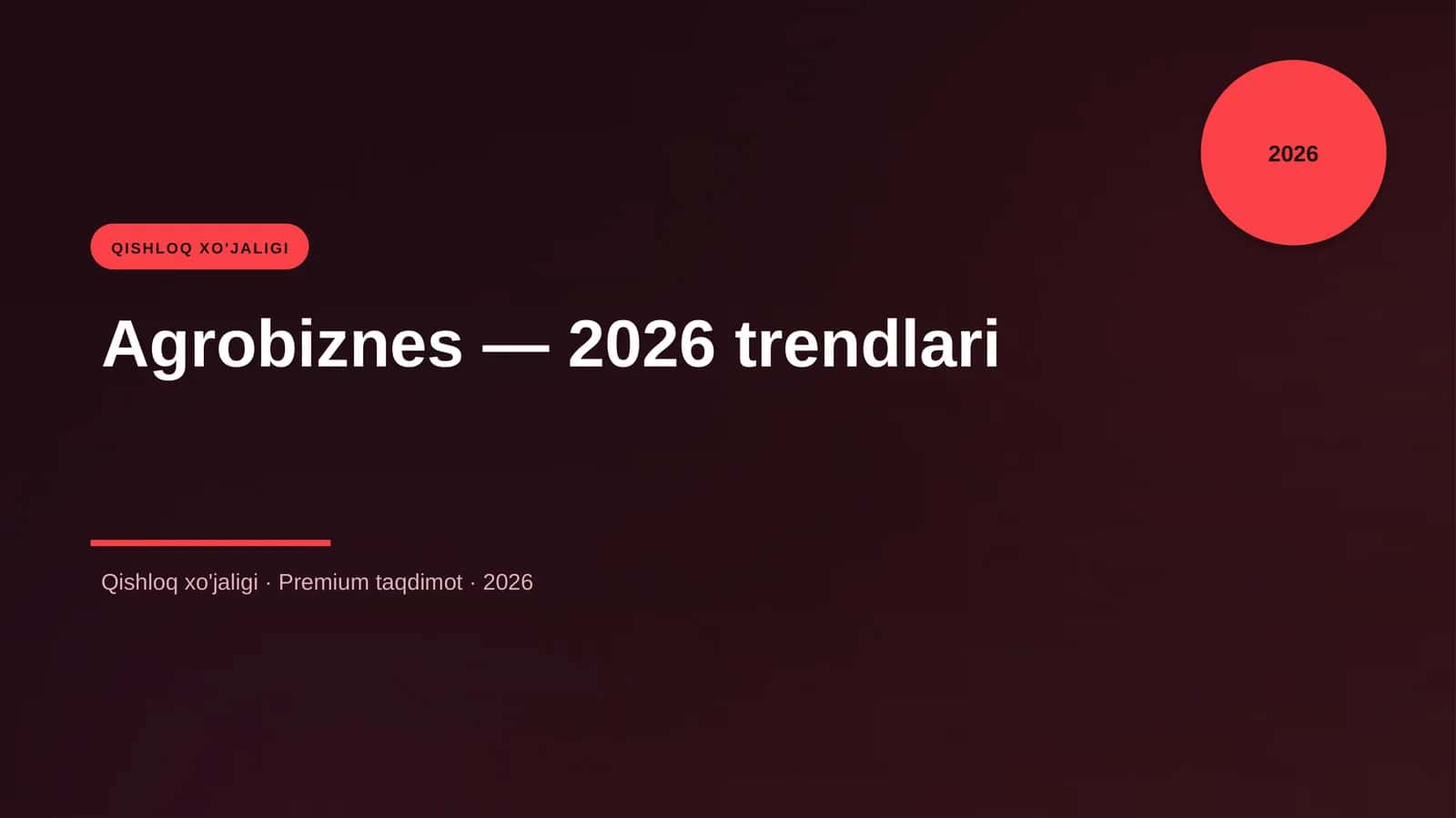 Agrobiznes — 2026 trendlari