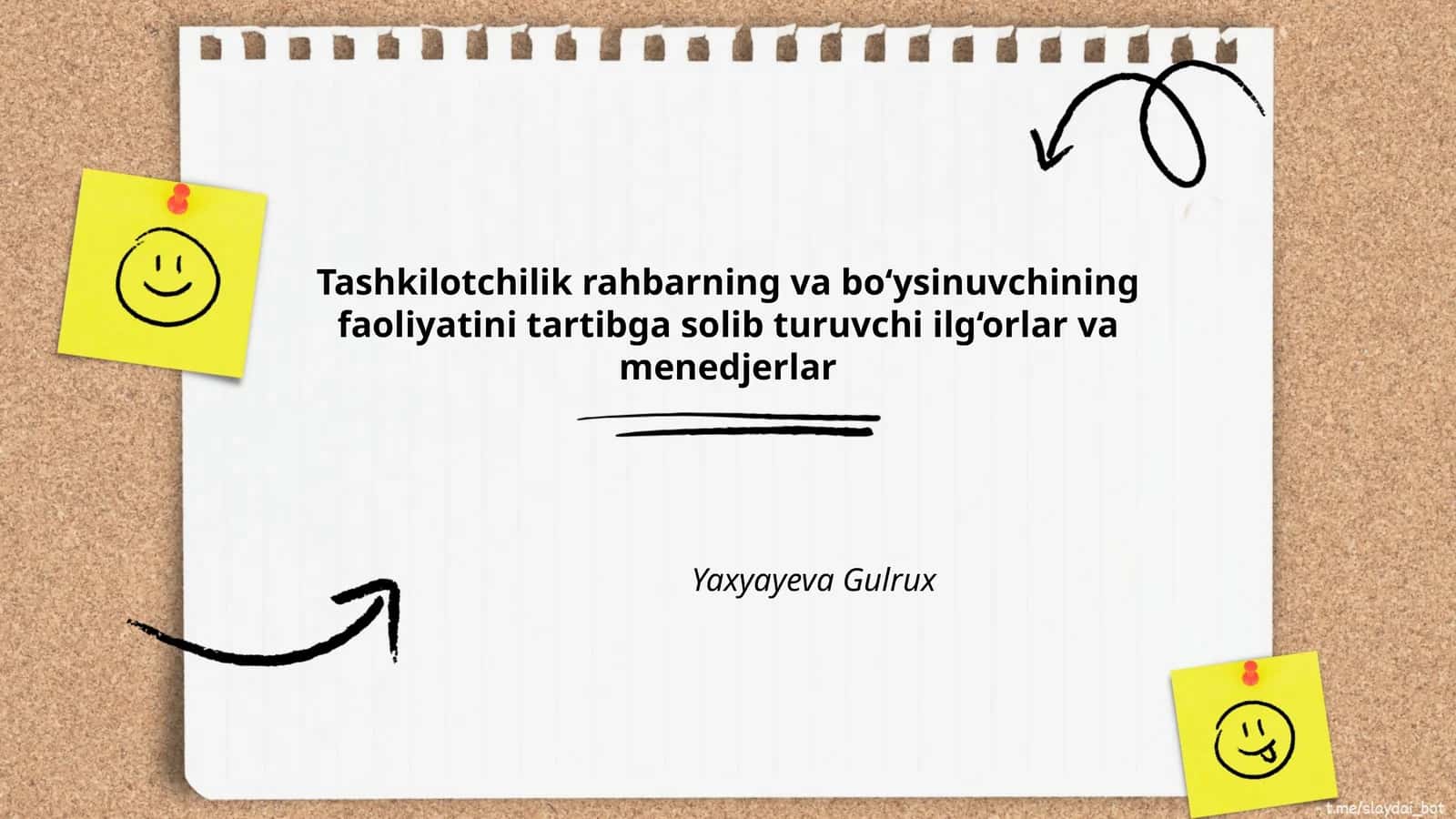 Tashkilotchilik rahbarning va bо‘ysinuvchining faoliyatini tartibga solib turuvchi ilg‘orlar va menedjerlar