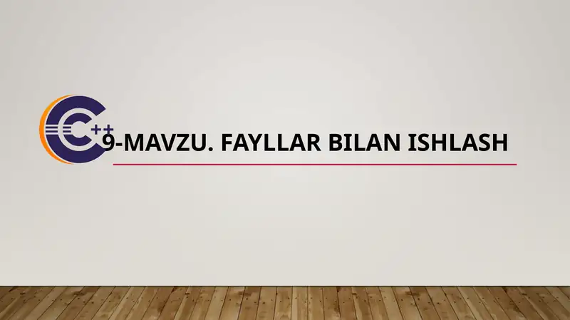 Fayllar bilan ishlash