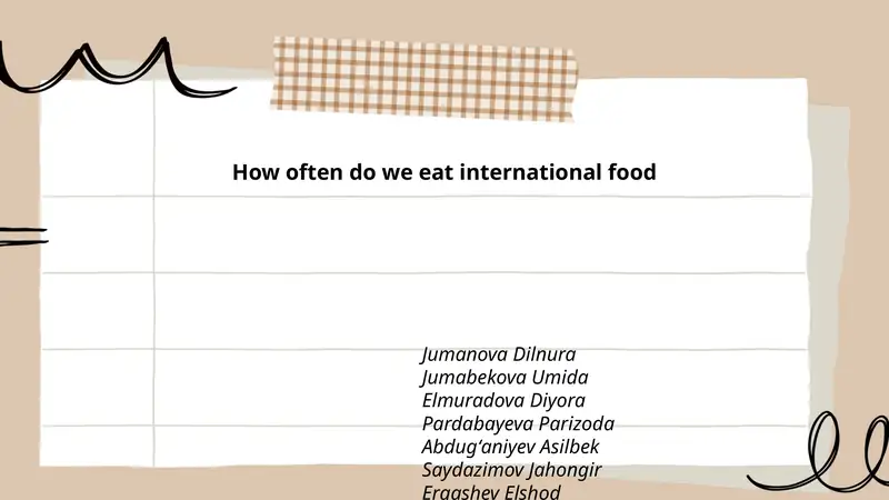 How often do we eat international food