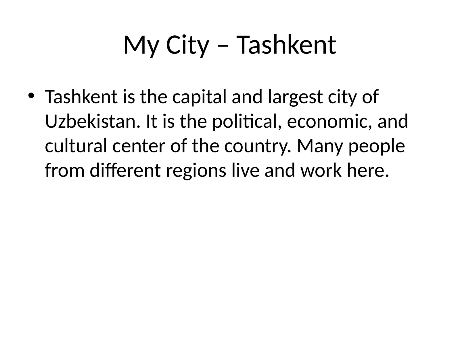 My City – Tashkent