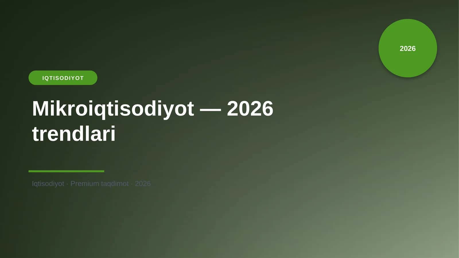 Mikroiqtisodiyot — 2026 trendlari