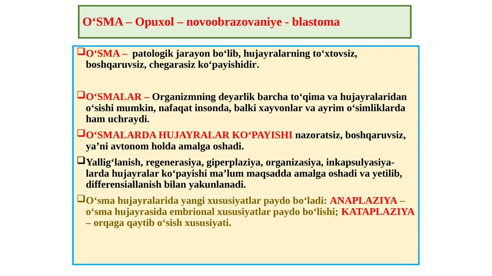 O‘SMA patan