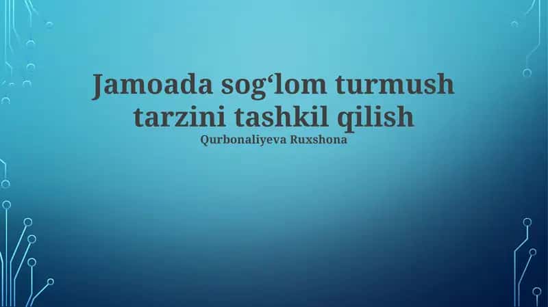 Jamoada sog'liqni yaxshilash