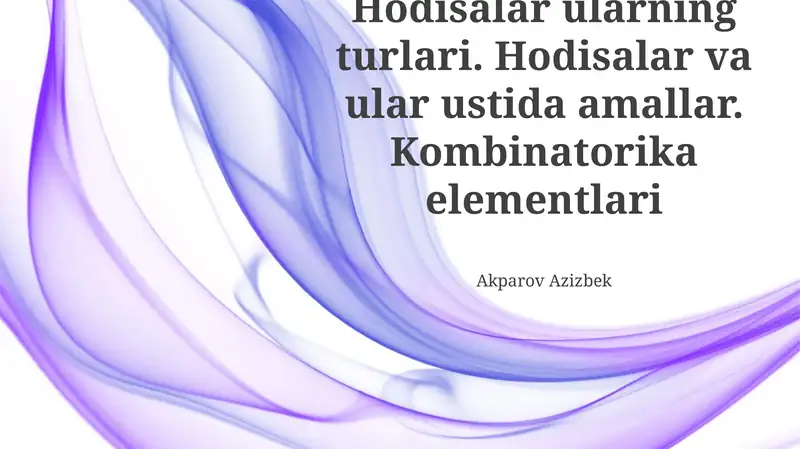 Kombinatorikaning Elementlari