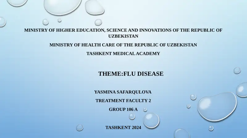 Influenza (Flu) Treatment