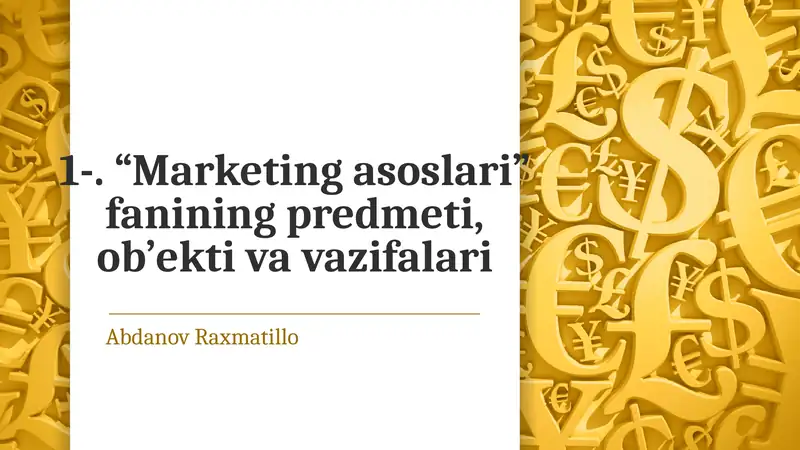 Marketing asoslari