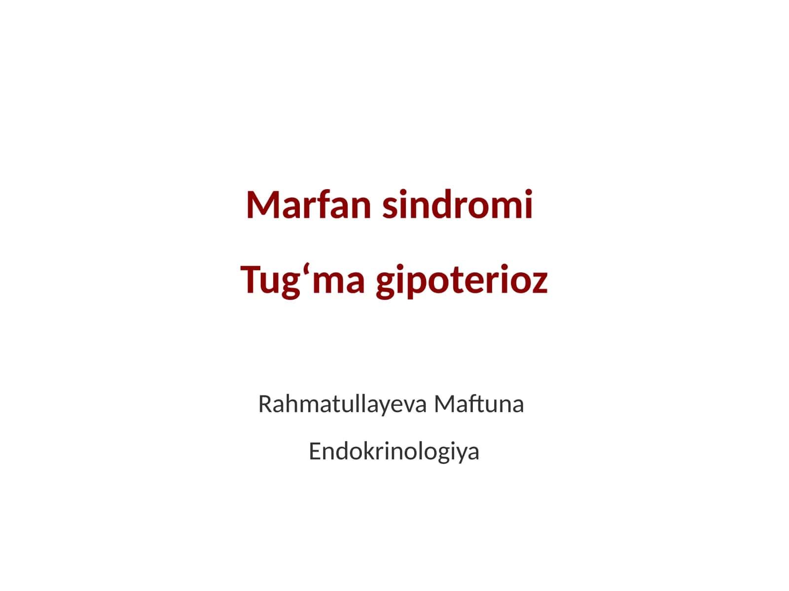 Marfan sindromi