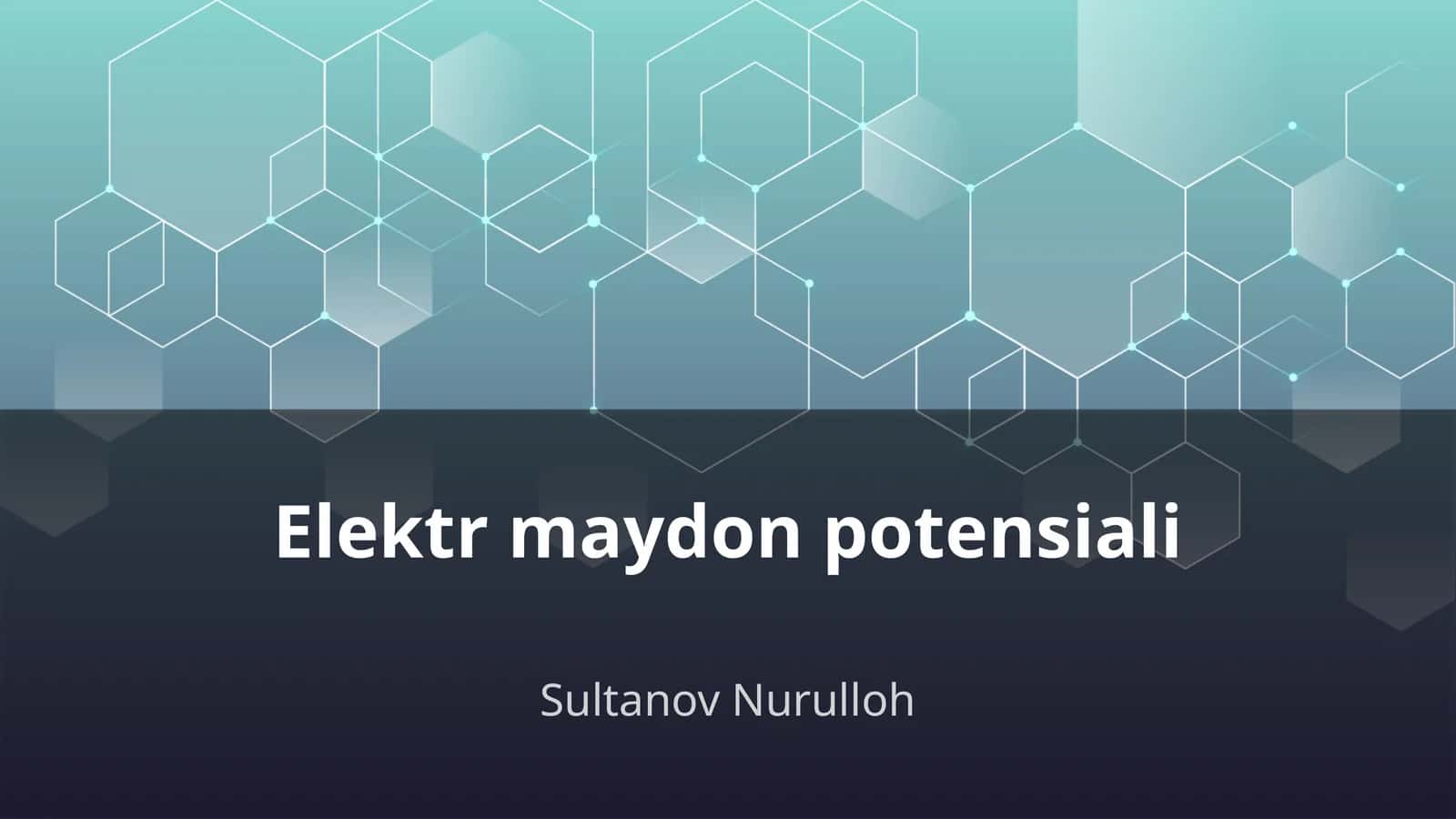 Elektr maydon potensiali
