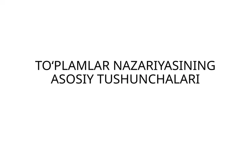 To‘pIamlarnazariyasi