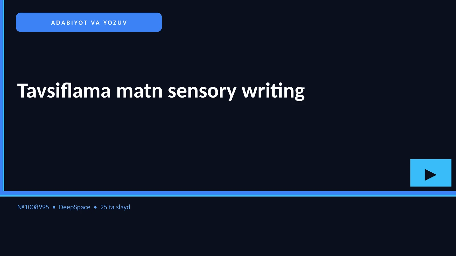 ADABIYOT VA YOZUV