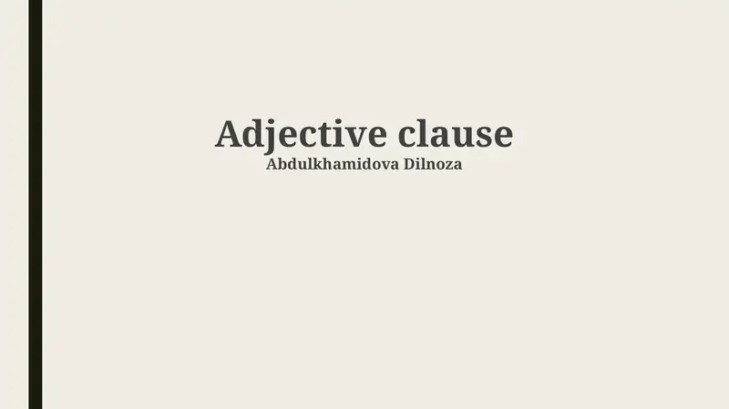 Adjective clause