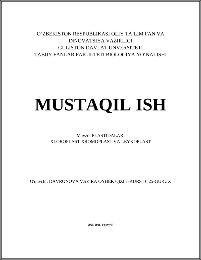 PLASTIDALAR