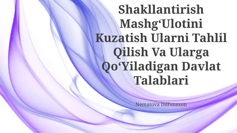 Elementar Matematik Tasavvurlarni Shakllantirish MashgʻUloti