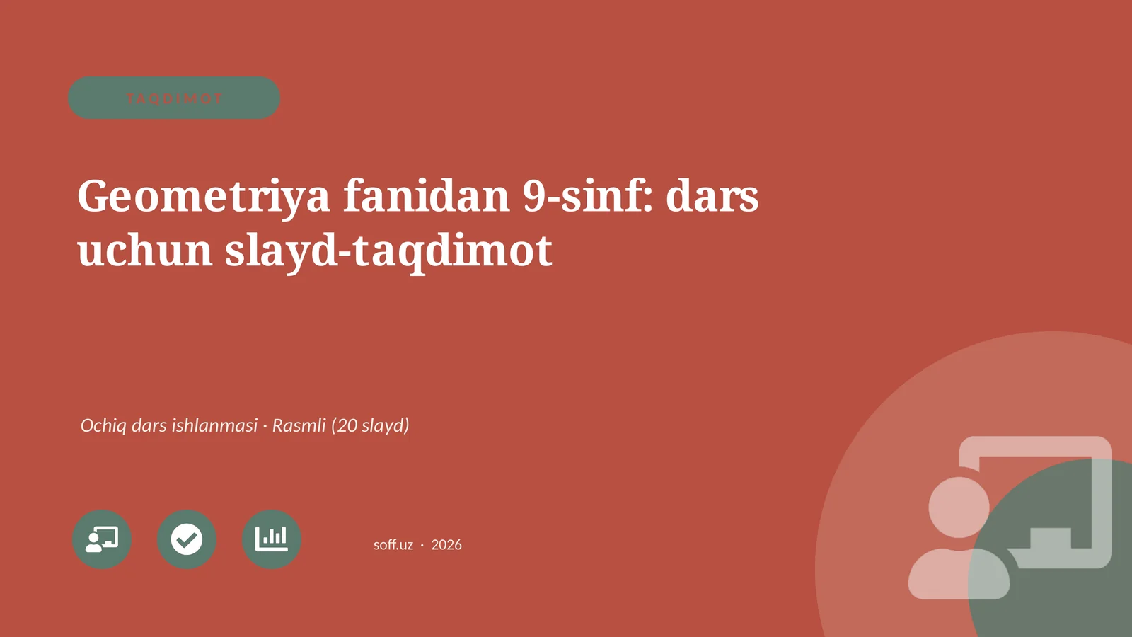 Geometriya fanidan 9-sinf: dars uchun slayd-taqdimot