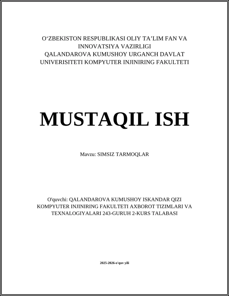 Simsiz tarmoqlar
