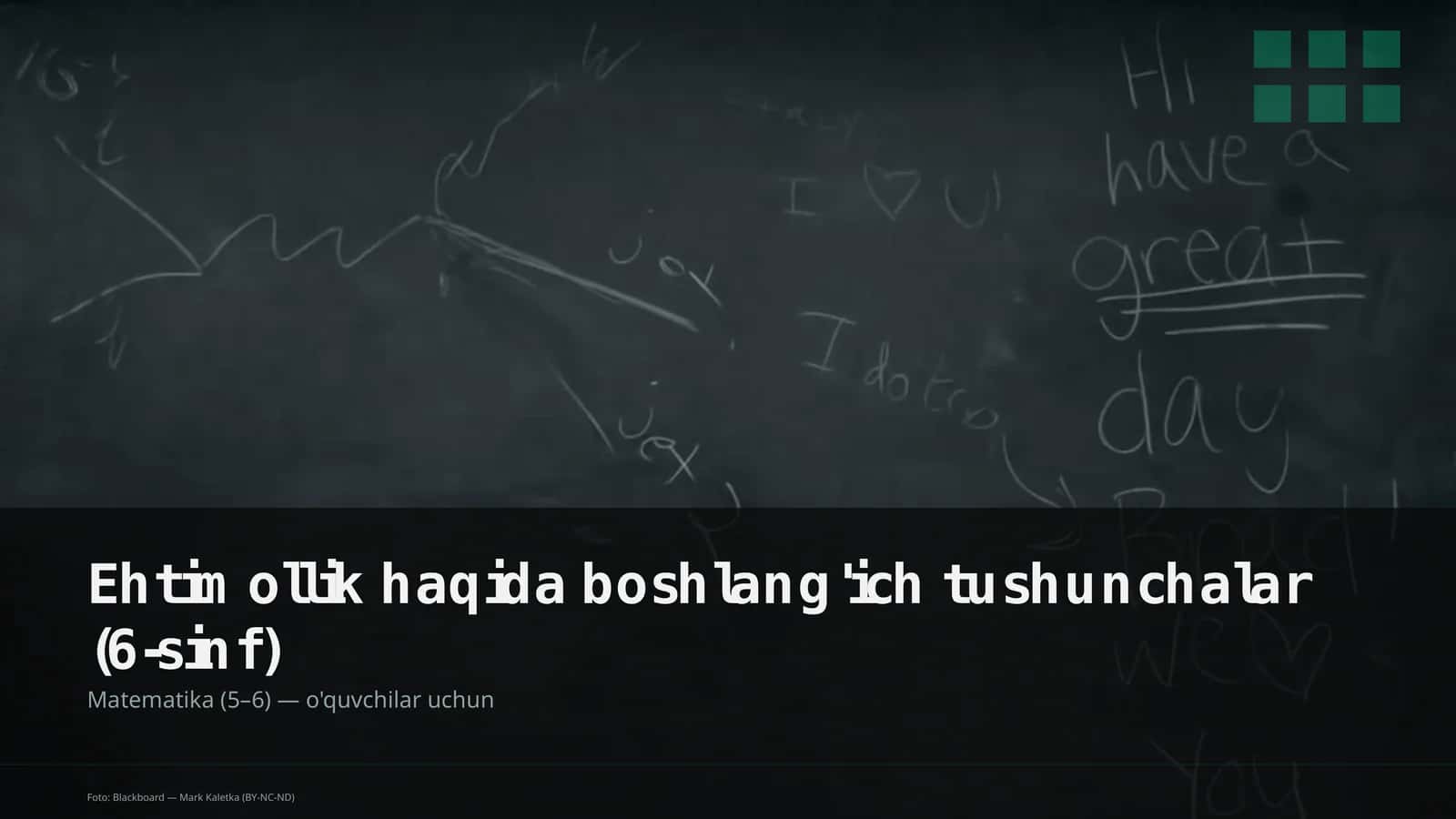 Ehtimollik haqida boshlang'ich tushunchalar (6-sinf)