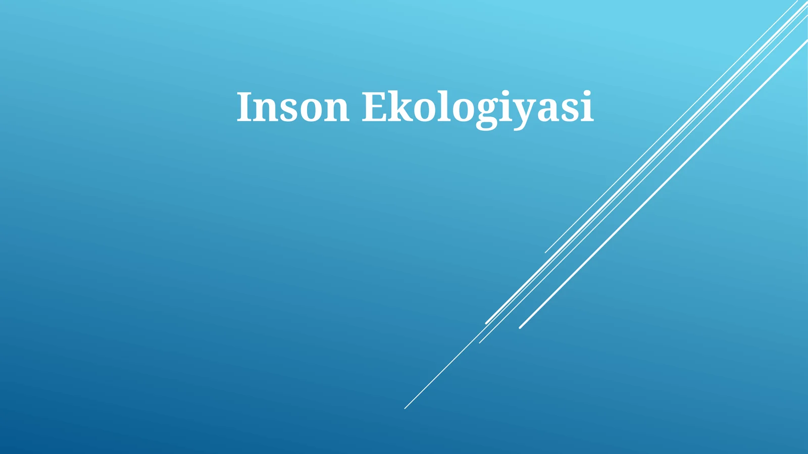 Inson Ekologiyasi