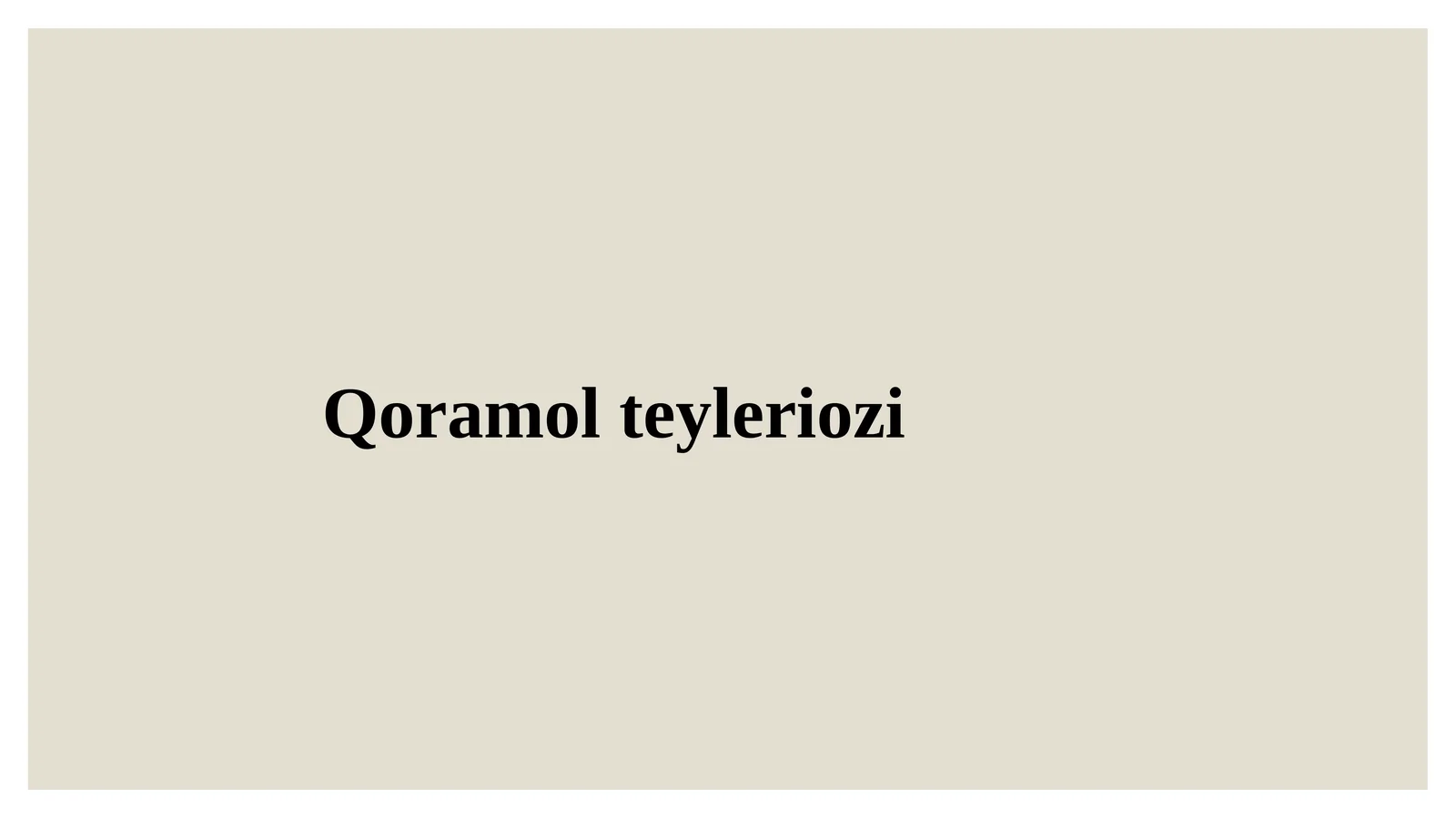 Qoramol teyleriozi