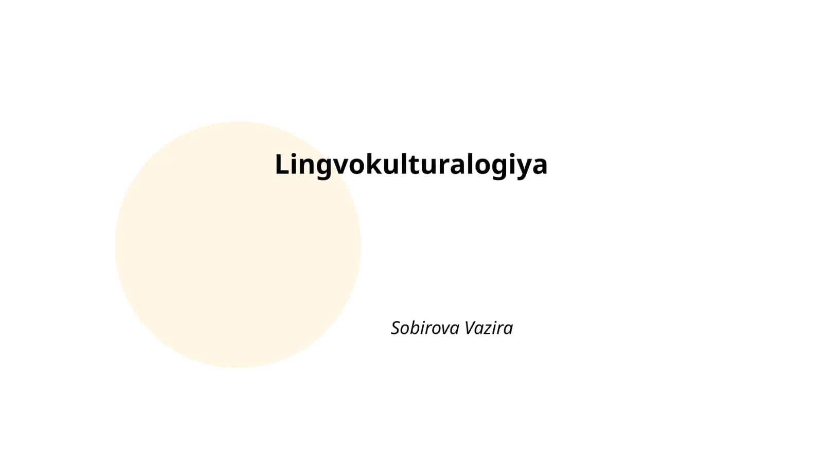 Lingvokulturalogiya