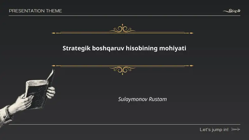 Strategik boshqaruv hisobining mohiyati
