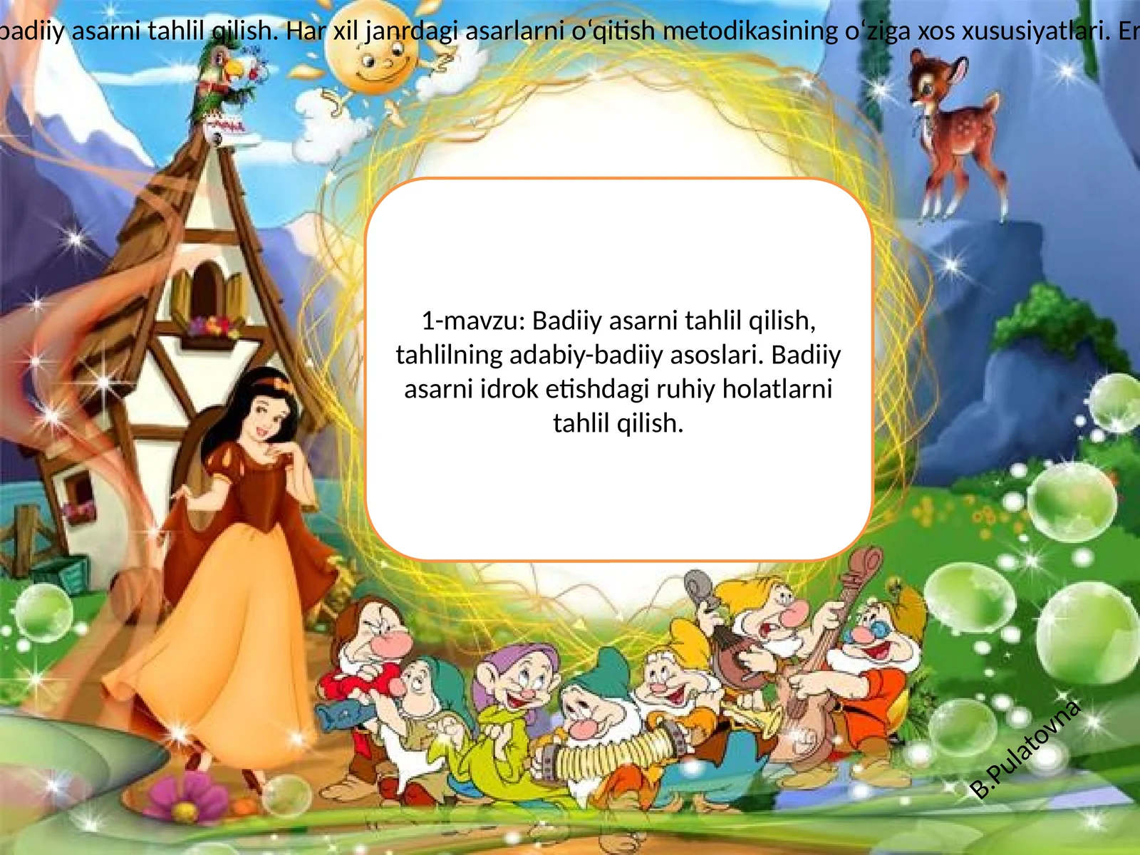Badiiy asarni tahlil qilish, tahlilning adabiy-badiiy asoslari. Badiiy asarni idrok etishdagi ruhiy holatlarni tahlil qilish