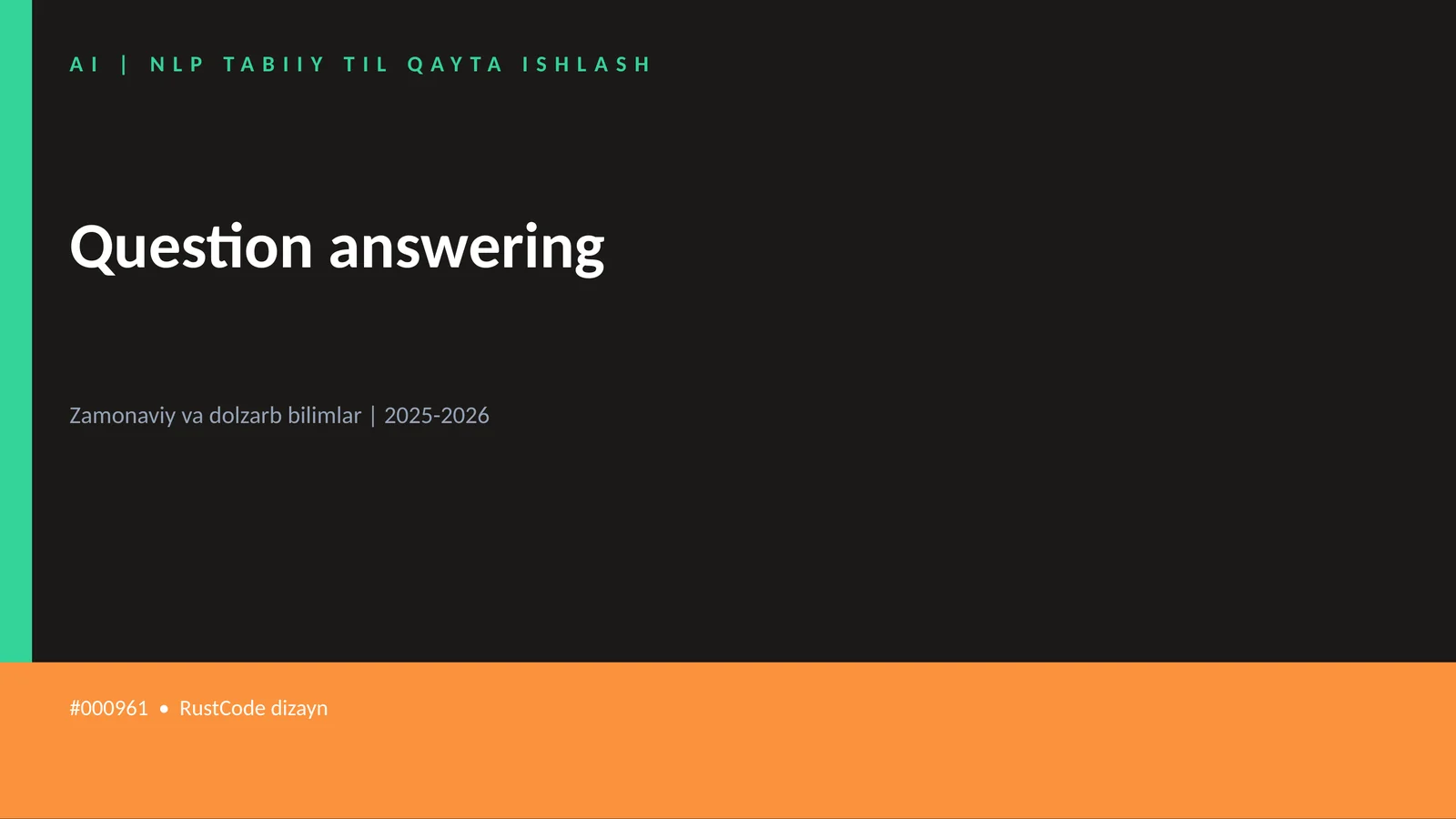 AI | NLP TABIIY TIL QAYTA ISHLASH