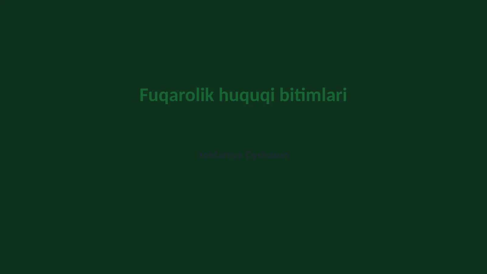 Fuqarolik huquqi bitimlari