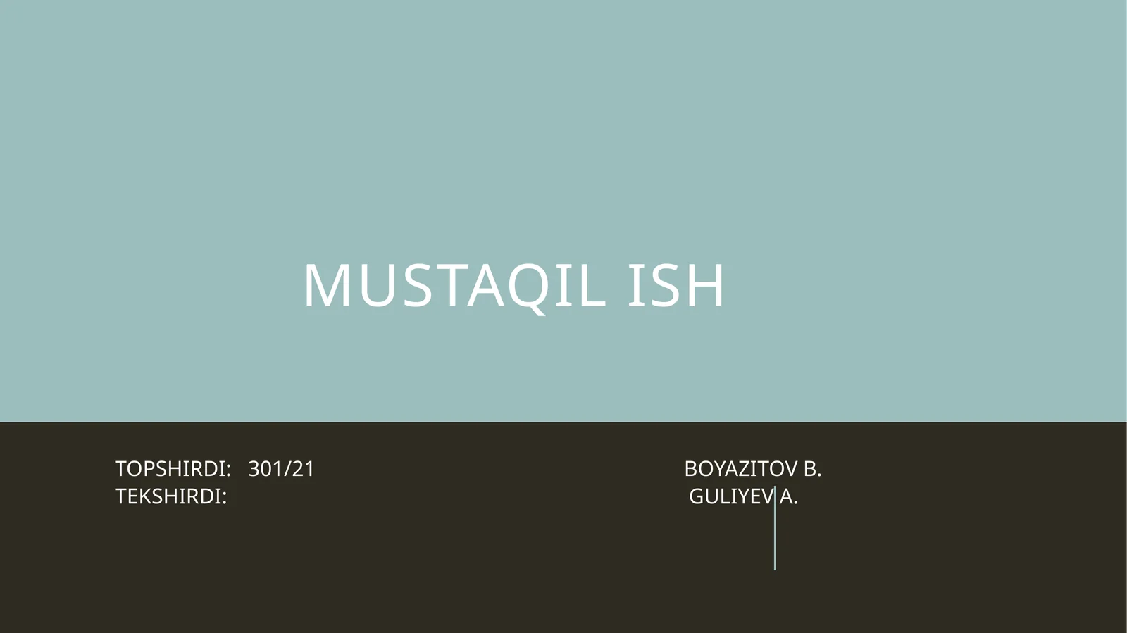 MATHCAD PAKETIDA DIFFERENSIAL TENGLAMALAR SIMVOLLARNI HISOBLASH