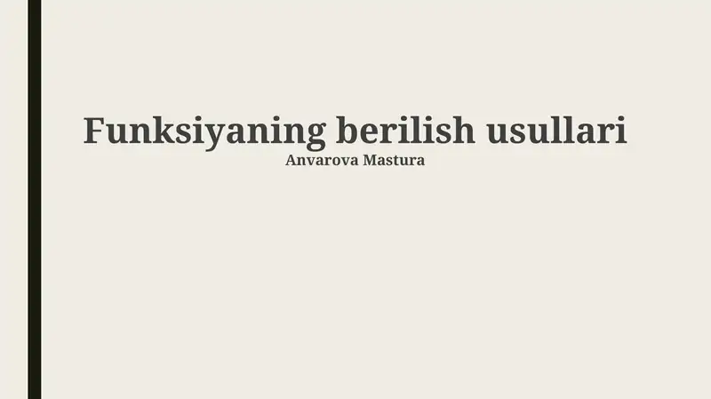 Funksiyaning berilish usullari