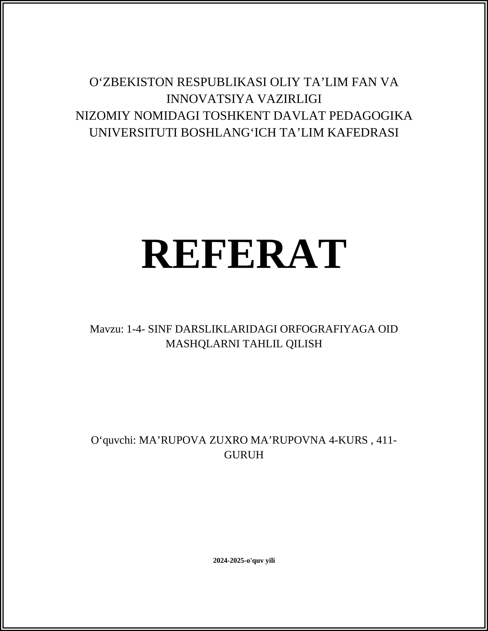 Sinf darsliklarida orfografiyani o‘rgatish metodlari
