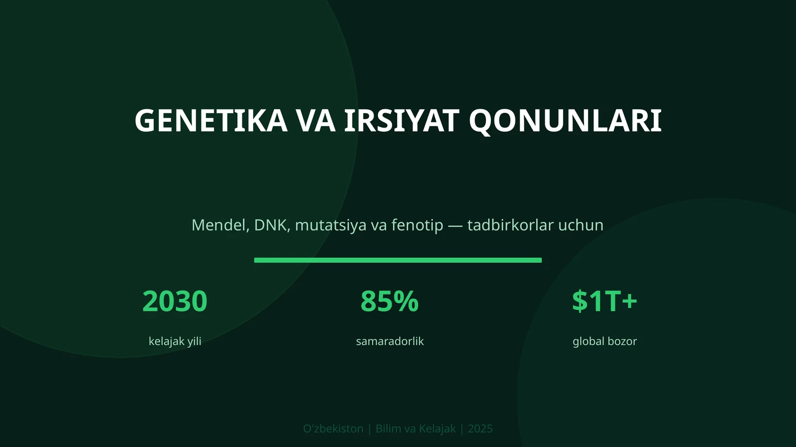 GENETIKA VA IRSIYAT QONUNLARI