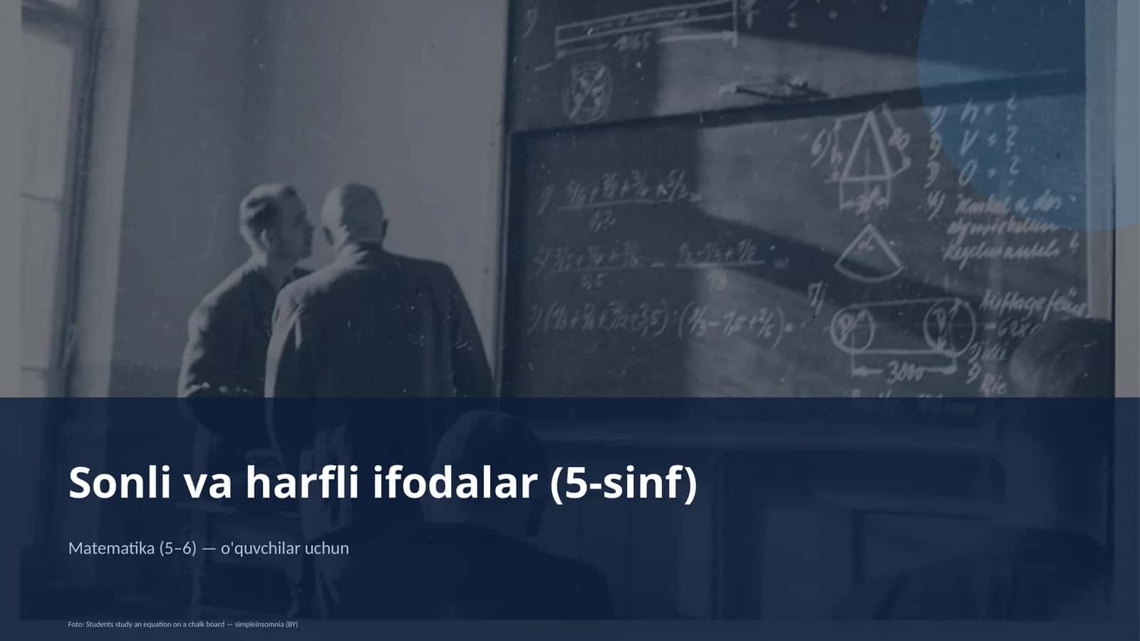 Sonli va harfli ifodalar (5-sinf)