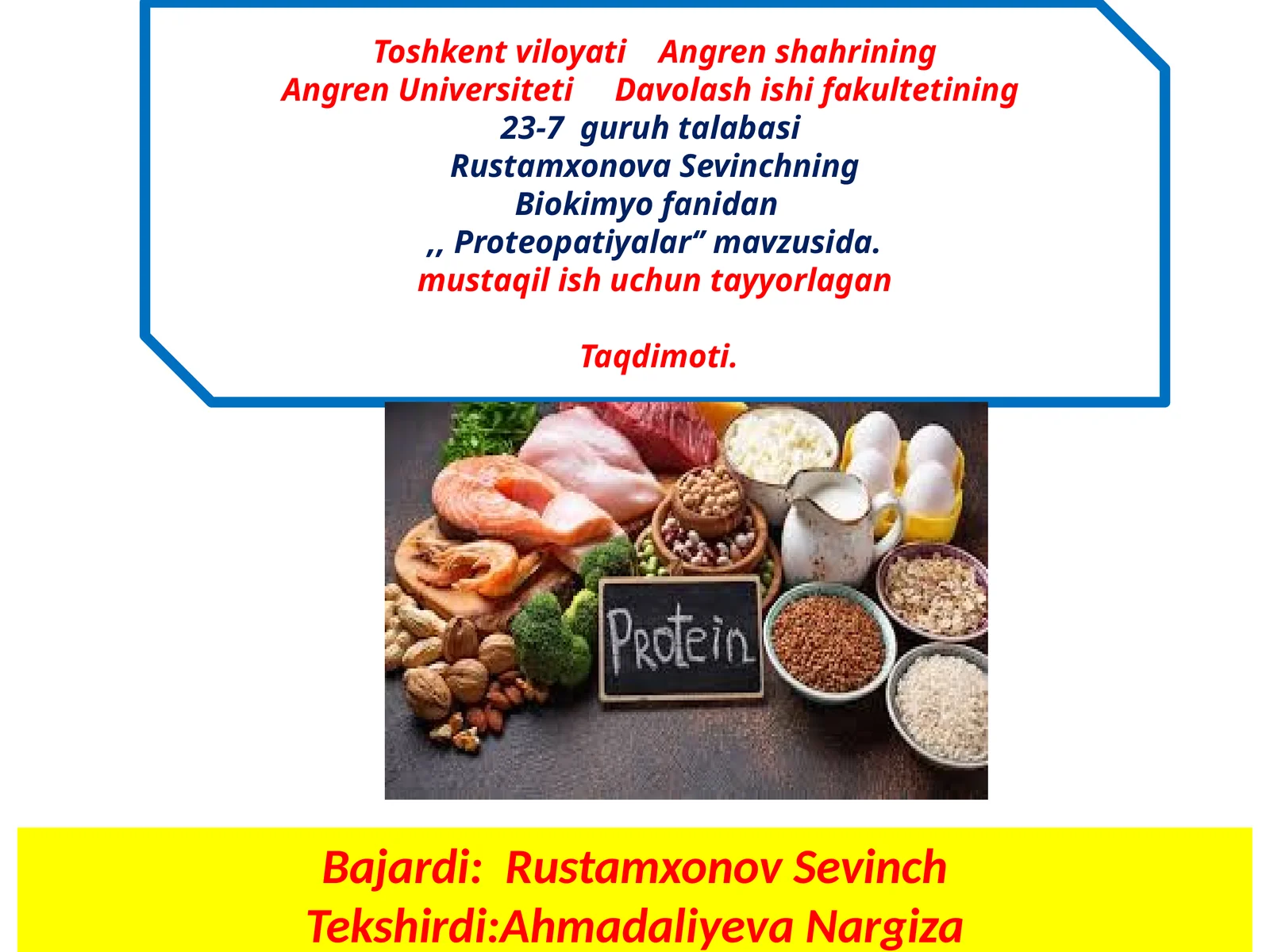 Proteopatiyalar‘’mavzusida