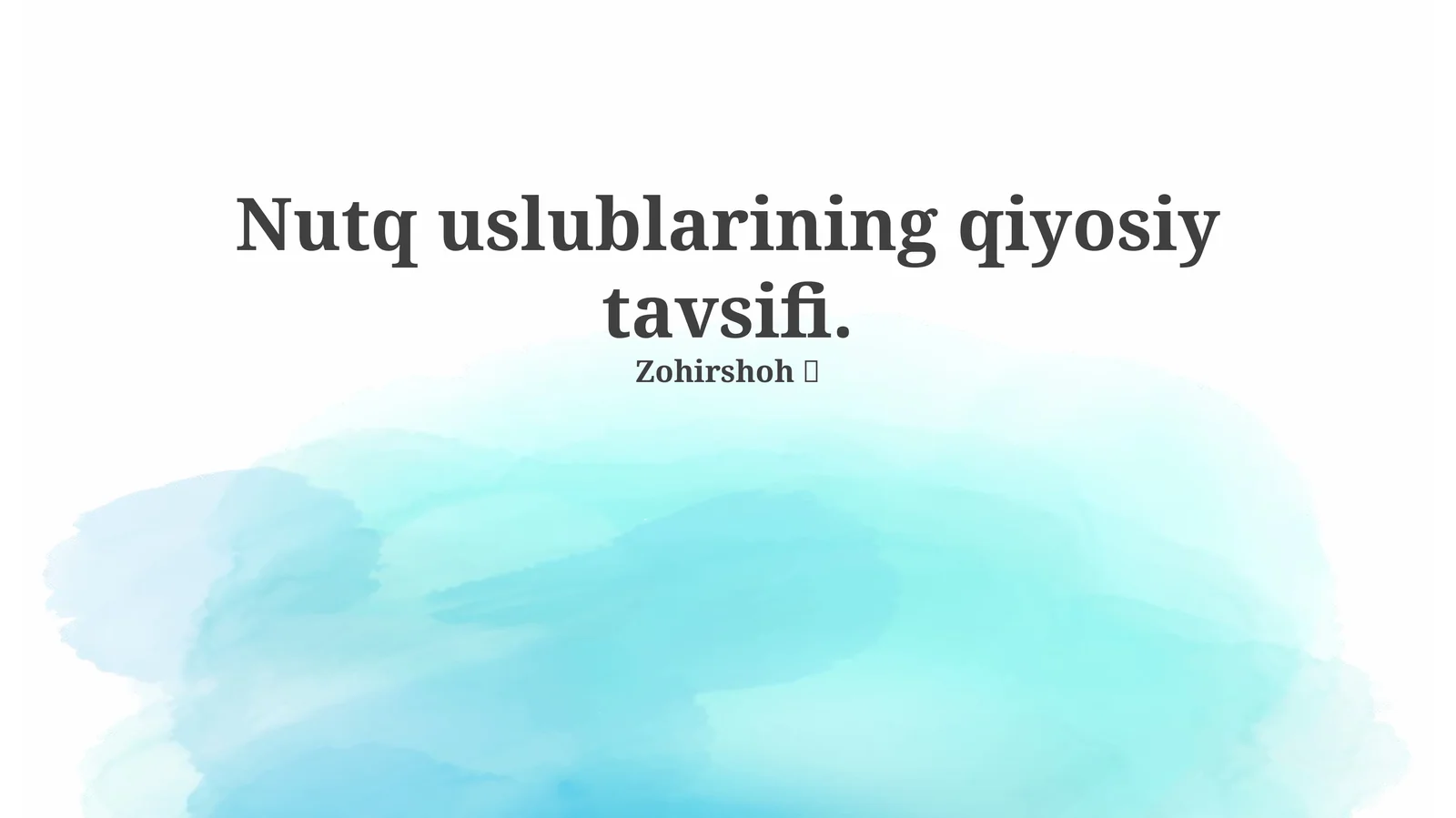 Nutq uslublarining qiyosiy tavsifi