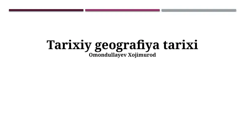Tarixiy geografiya tarixi