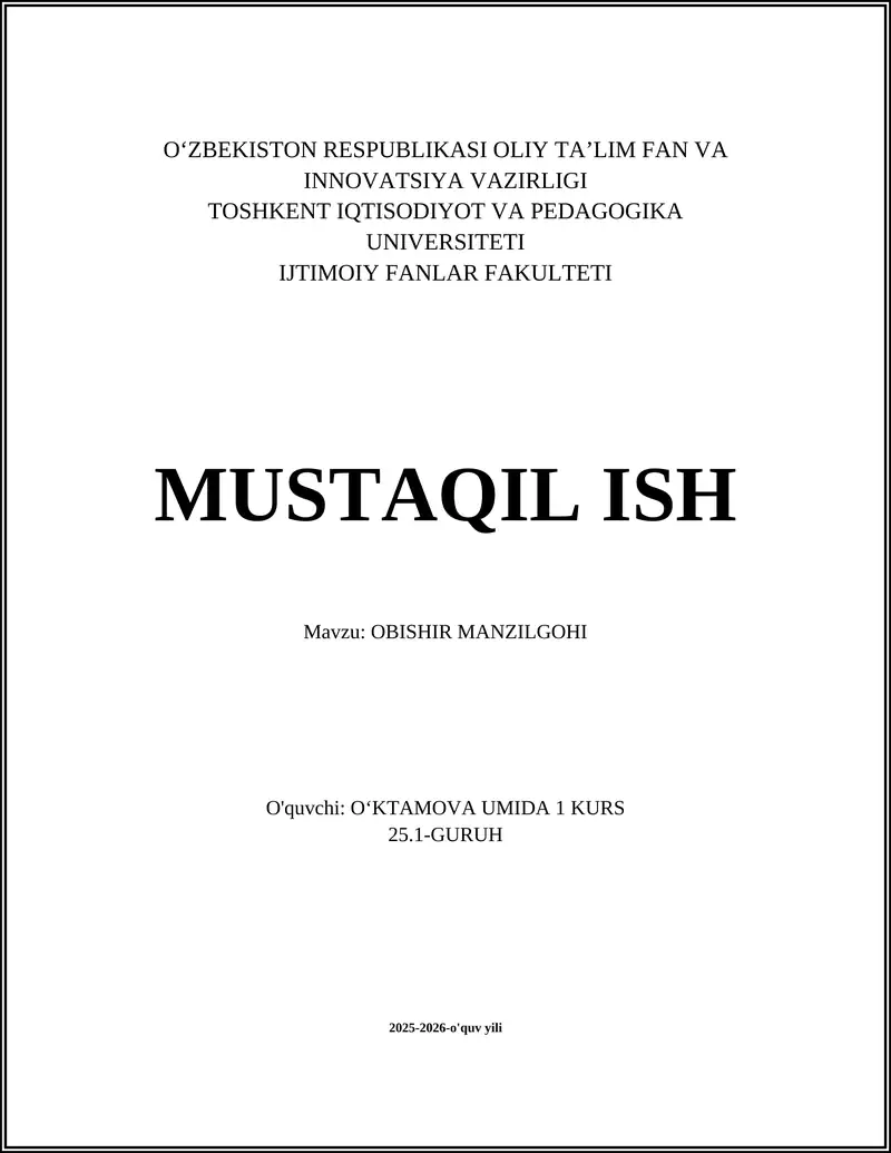 OBISHIR MANZILGOHI