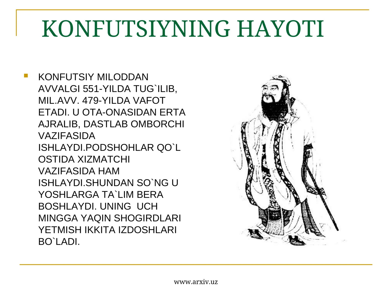 KONFUTSIYNING HAYOTI