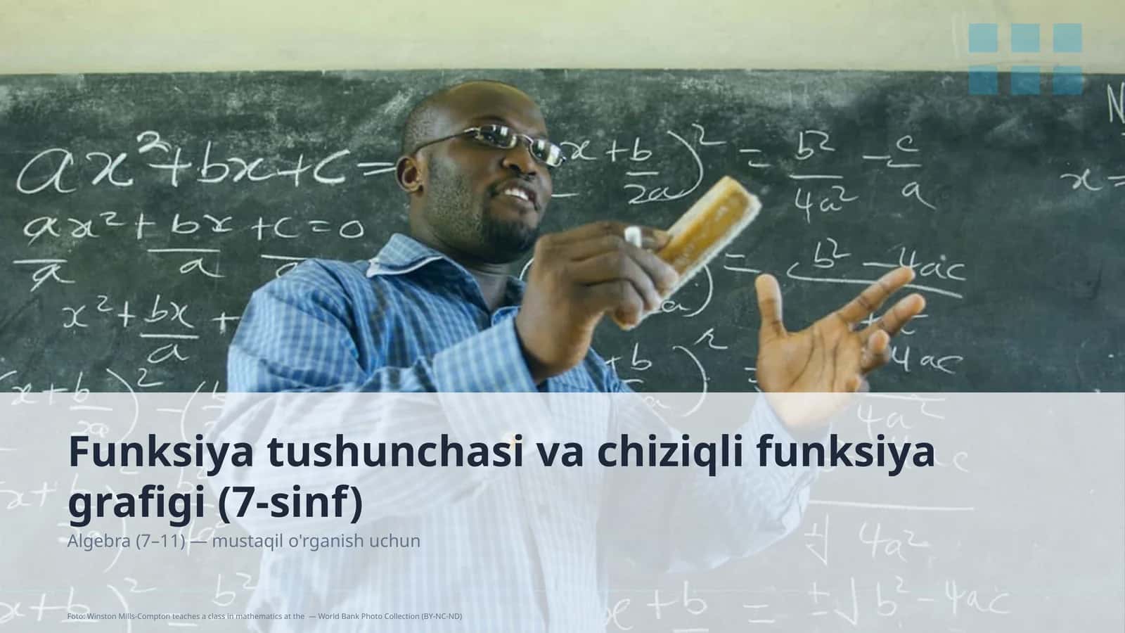 Funksiya tushunchasi va chiziqli funksiya grafigi (7-sinf)