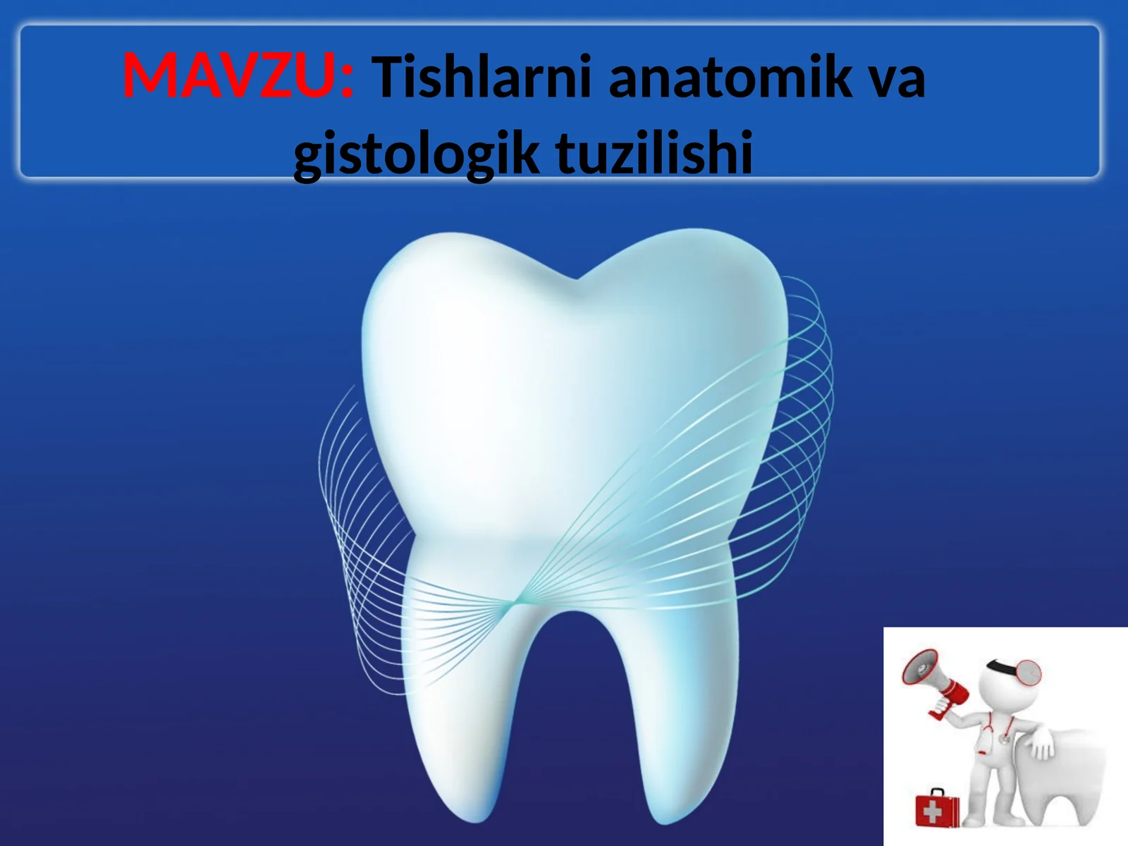 Tishlarni anatomik va gistologik tuzilishi