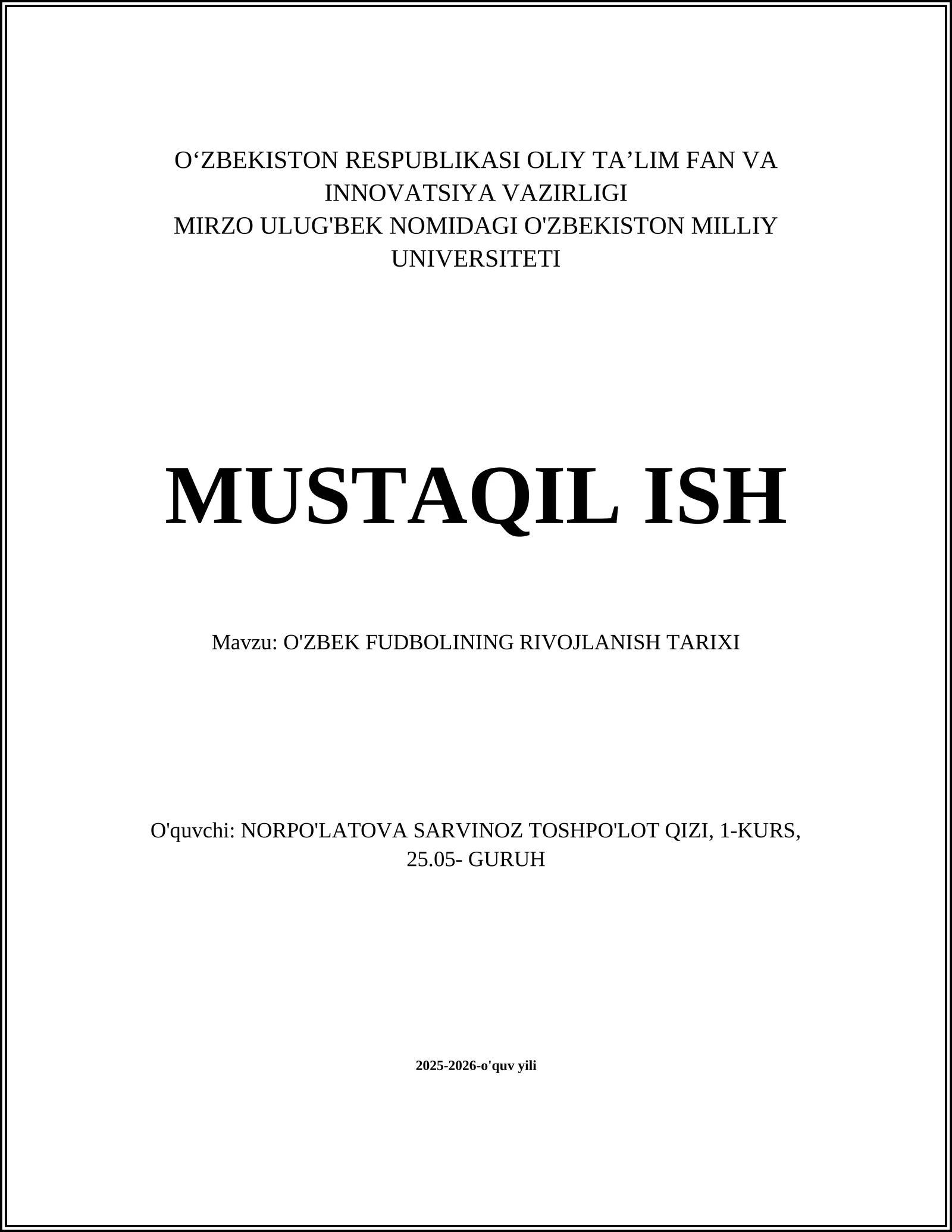 O'zbek Fudbolining Rivojlanish Tarixi