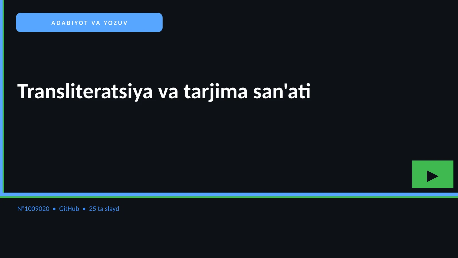 Transliteratsiya va tarjima san'ati