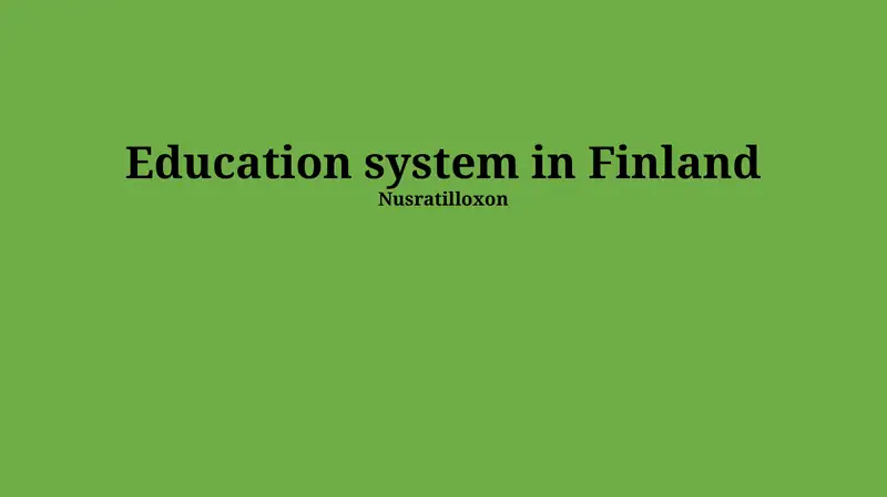 Education system in Finland