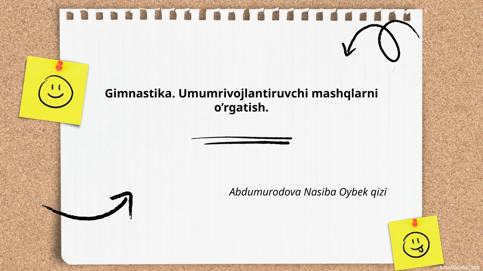 Gimnastika. Umumrivojlantiruvchi mashqlarni o’rgatish