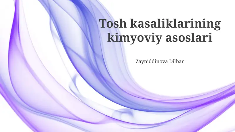 Teri kasalliklarining kimyoviy asoslari