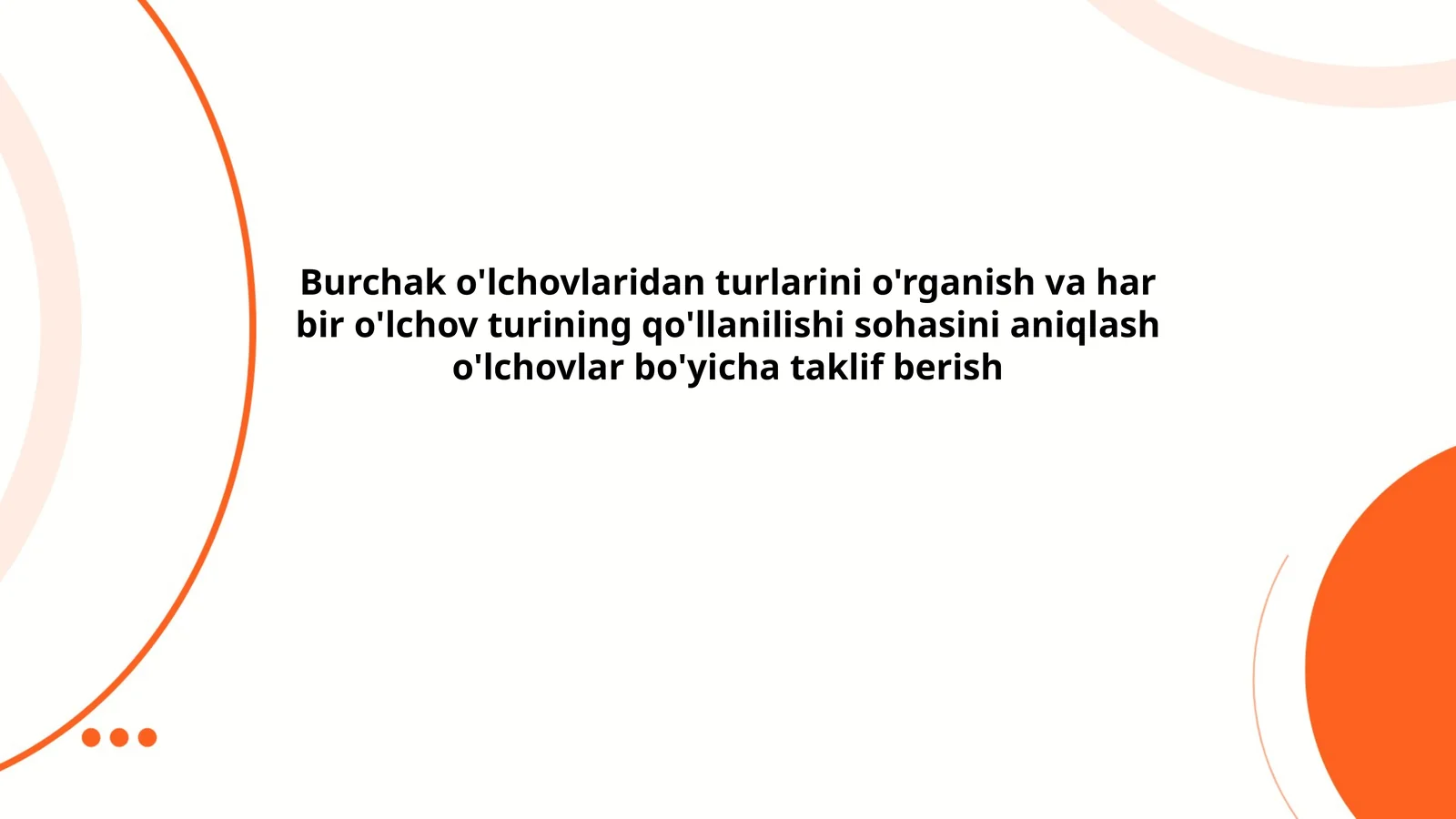 Burchak o'lchov usullari