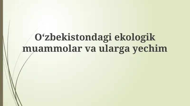 O'zbekistondagi Ekologik Muammolar: Asosiy Tendentsiyalar va Ta'sirlar