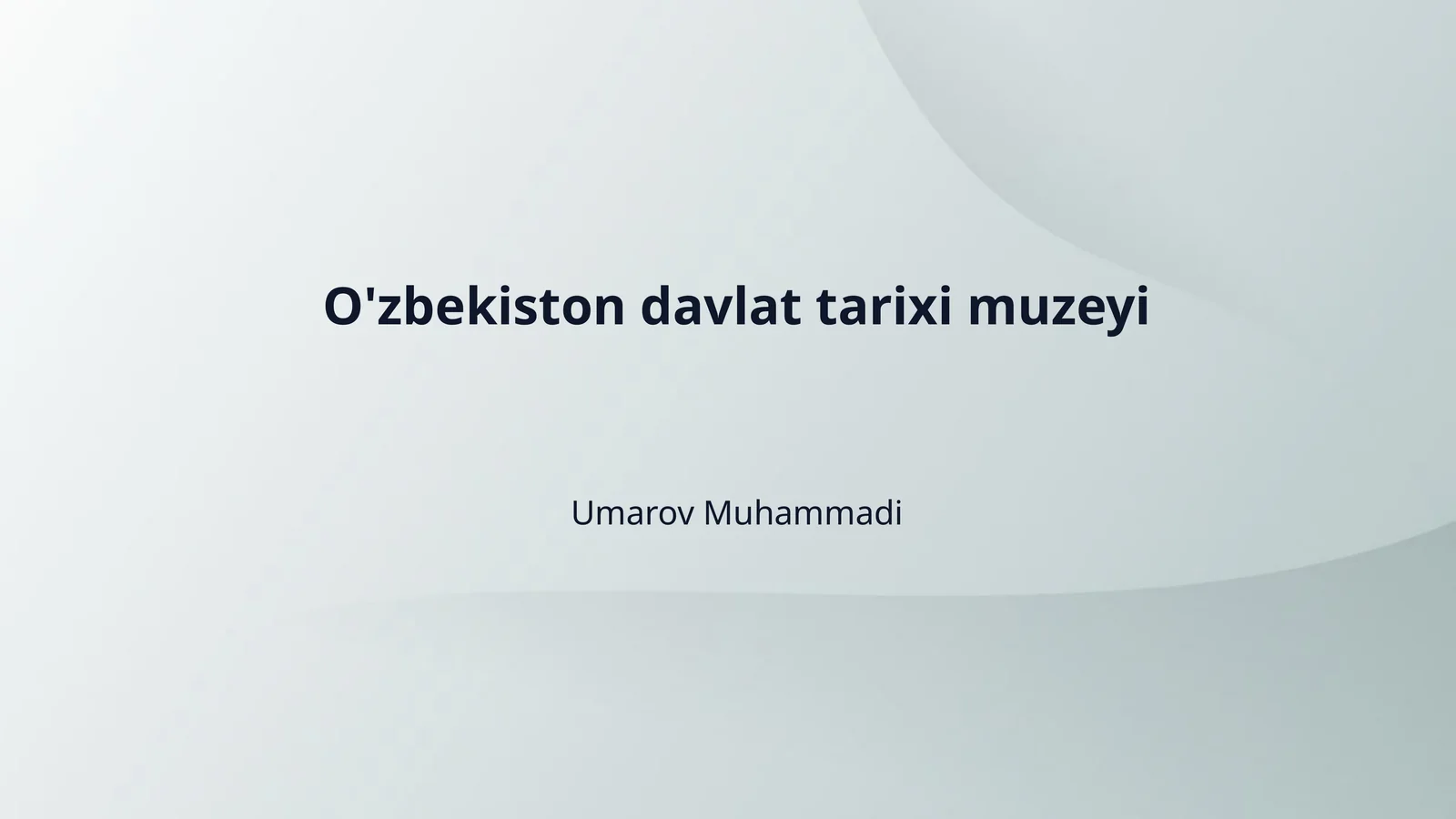 O'zbekiston davlat tarixi muzeyi