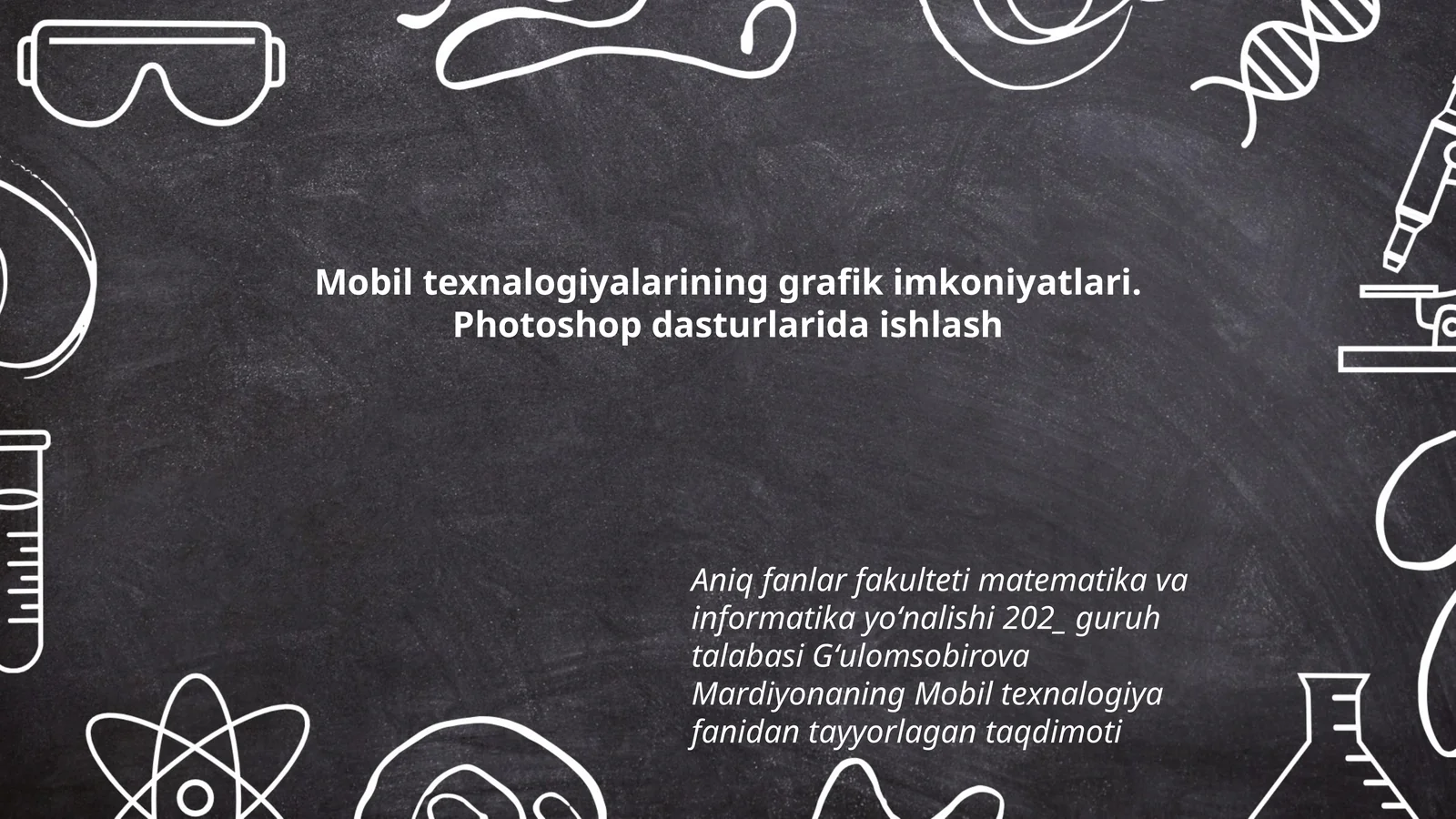Mobil texnalogiyalarining grafik imkoniyatlari