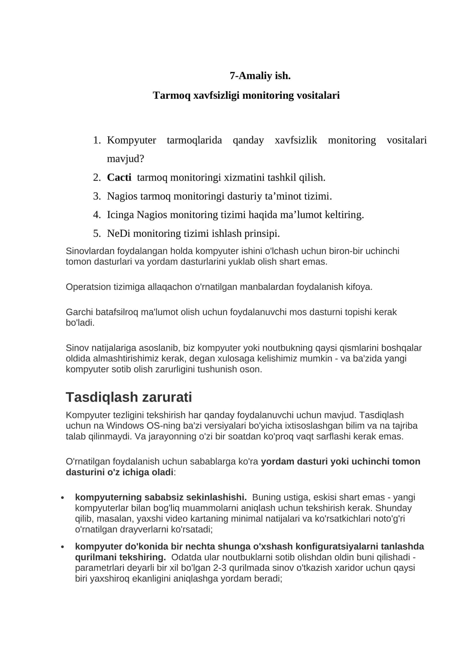 Tarmoq xavfsizligi monitoring vositalari